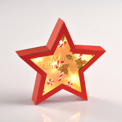 ^ "WOODEN RED STAR" 6 MINI LED ΛΑΜΠ. ΜΠΑΤ. (2xAAA), WW,IP20, 23X5X22CM  -X06611221